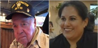 This old veteran had a heart of ice, but then he gave waitress a beautiful gift